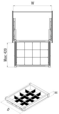 6717-Antrasit Alm Bölmeli Raf 80cm(frenli) - 3