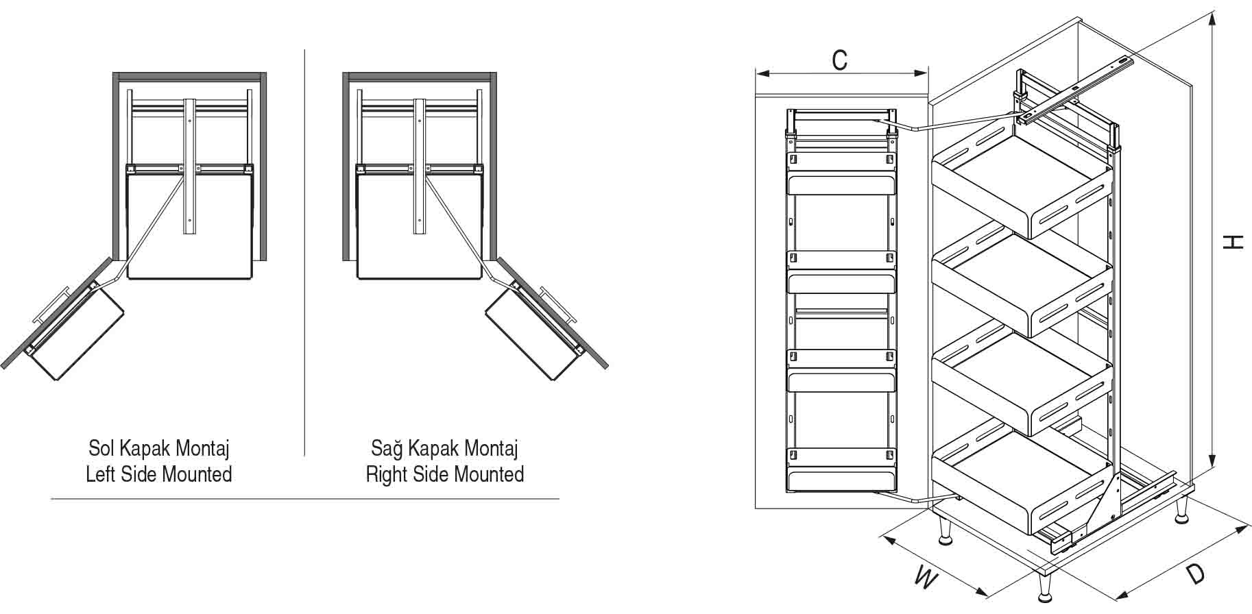 S-1221-UB-A İkiz Kiler Unigue Box Antasit 125-140 45 cm