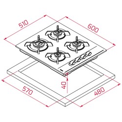 Teka GBC 64002 KBC BK E4 60cm Gaz Ocak