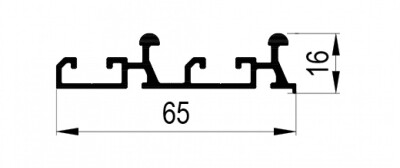 ALB-8220/8230 7234-Alm Delik Üst Ray Profili 3mt - 1