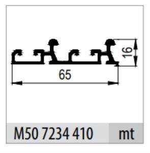 ALB-8220/8230 7234-Alm Delik Üst Ray Profili 3mt - 2