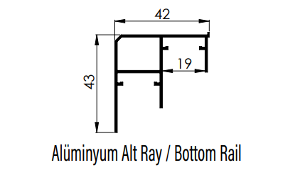 Alm.Alt Klavuz Profili 2mt (L-3171-1) - 2