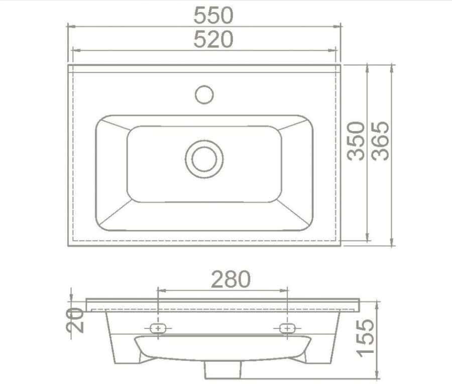 ARTE Etajerli Lavabo 55x36,5cm - 3