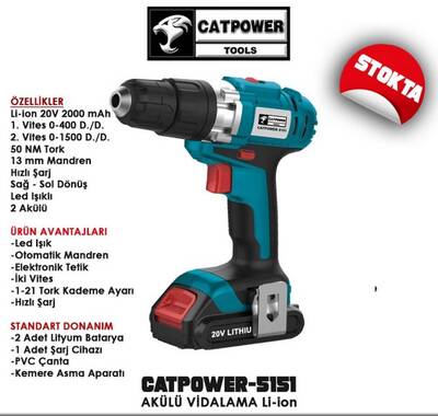 CATPOWER 5151 20 V LİON ŞARZLI MATKAP - 1