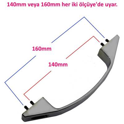 Duşakabin Kulpu 160mm Krom ve Siyah - 3