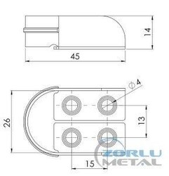 E-095 DÖRT 4 DELİKLİ ASKI FLANŞ KROM 1 KALİTE - 3