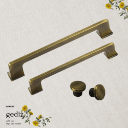 Erkul 2503-Gediz 160 mm Mat Antik Sarı Mobilya Kulp - 2