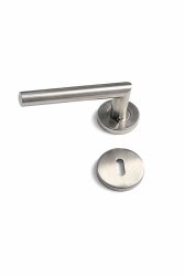 Erkul 472-01 Bodur paslanmaz İnox Rozetli Oda Kapı Kolu - ERKUL