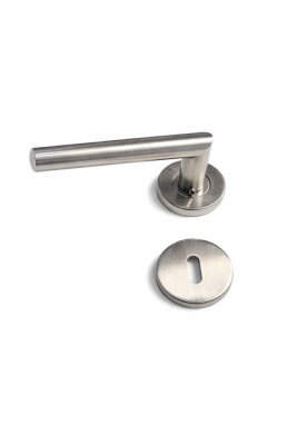 Erkul 472-01 Bodur paslanmaz İnox Rozetli Oda Kapı Kolu - 1