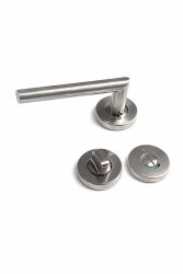 Erkul 472-01 Bodur paslanmaz İnox Rozetli Wc Kapı Kolu - ERKUL