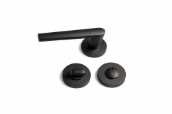 Erkul 479-01 Pıtır MatSiyah Rozetli Wc Kapı Kolu - ERKUL