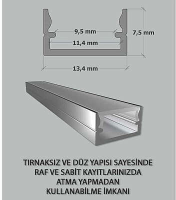 6092 ESCAL Alm.Gömme Led Kanalı Profili 3mt TIRNAKSIZ - 1