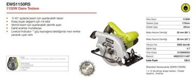 EWS1150RS SUNTA KESME MAKİNASI 55MM-1150W RYOBİ - 6