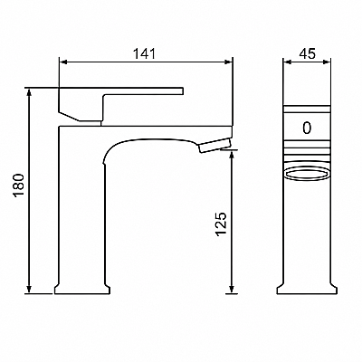 FLEKO MOİ 111 Sabit Lavabo Bataryası Siyah - 2