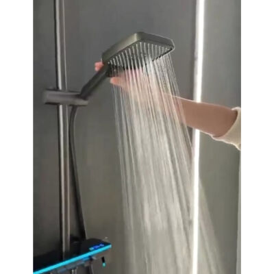 Fleko Piano Düğmeli Led'li Light Antrasit Duş Seti - 7