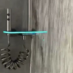 Fleko Piano Düğmeli Led'li Light Antrasit Duş Seti - 6