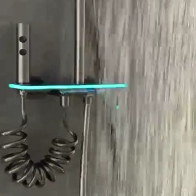 Fleko Piano Düğmeli Led'li Light Antrasit Duş Seti - 6