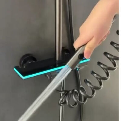 Fleko Piano Düğmeli Led'li Light Antrasit Duş Seti - 4