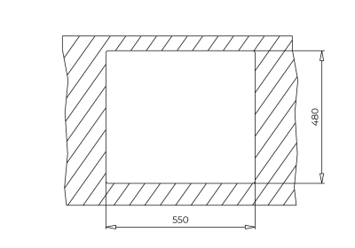 FORSQUARE 50x40cm Stone Gri Auto Sifon Tezgah Üstü Teka Granit Evye - 4