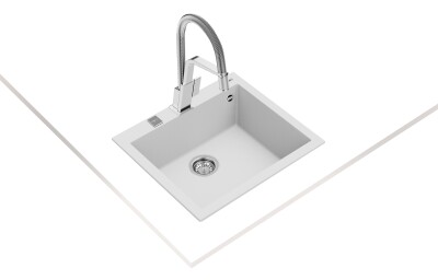 FORSQUARE 50x40cm TG Auto White Tezgah Üstü Teka Granit Evye Beyaz - 2