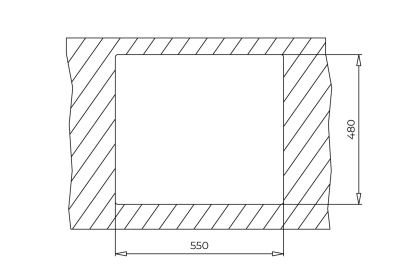 FORSQUARE 50x40cm TG Auto White Tezgah Üstü Teka Granit Evye Beyaz - 4