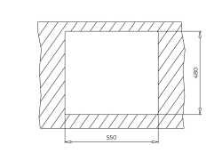 FORSQUARE 50x40cm TG Siyah Auto WST BL Tezgah Üstü Teka Granit Evye - 4