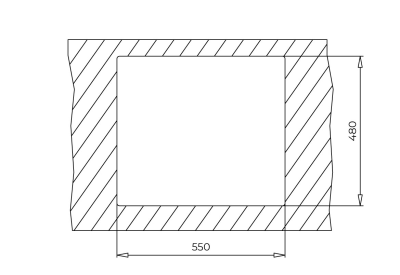 FORSQUARE 50x40cm TG Siyah Auto WST BL Tezgah Üstü Teka Granit Evye - 4