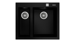 FORSQUARE 590 TG 1,5 Göz Tezgah Üstü Teka Granit Evye Black Siyah - Teka