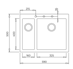 FORSQUARE 590 TG 1,5 Göz Tezgah Üstü Teka Granit Evye Grey Gri - 3