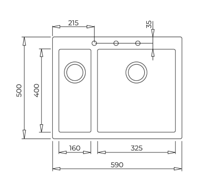 FORSQUARE 590 TG 1,5 Göz Tezgah Üstü Teka Granit Evye White Beyaz - 4