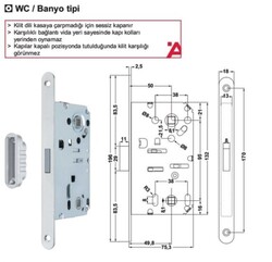 HAFELE MANYETİK KİLİT WC KROM MAT 50/18MM - 3