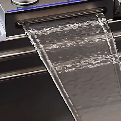 HİENS 50x100cm Antrasit Çelik Multifonksiyonel+Bardak yıkama+Arıtma+Yağmurlama+Sıvı Sabunluk+Bıçaklık+Buz çöme gözlü Evye - 5