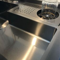 HİENS 78x48cm Antrasit Çelik 1,5 Gözlü Bardak Yıkama+Arıtma+Sıvı Sabunluklu Evye - 5