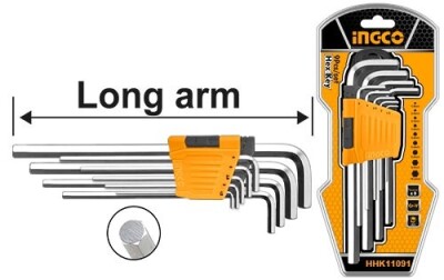 ING-HHK11091 Endüstriyel 9lu Uzun Alyan Anahtar Seti 1.5-10mm - 1