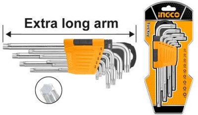 ING-HHK13092 9'lu Ekstra Uzun Torx Anahtar Seti T10-T50 - 1