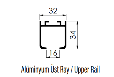 L-3127-3 Alm.Üst Ray 3mt (L-3127-3) ( sks 51 ) - 1