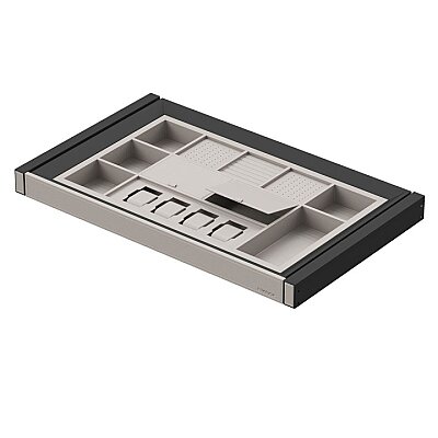 Starax S-6418-A Leather Touch Gizli Raylı Mücevherlik 900 mm Antrasit - 2