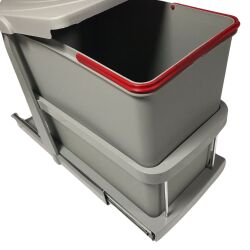 P9156 Pyramith Teles.Raylı Çöp Kovası 24 Lt Gri 2266 - PYRAMİTH