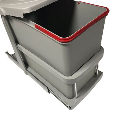 P9156 Pyramith Teles.Raylı Çöp Kovası 24 Lt Gri 2266 - 1