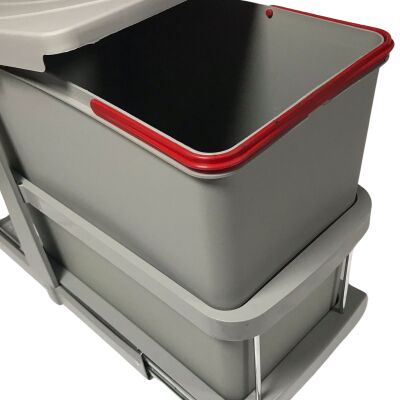 P9156 Pyramith Teles.Raylı Çöp Kovası 24 Lt Gri 2266 - 2