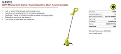 RLT3525 MİSİNALI ÇİM. BİÇ. MAK. 350W 25CM RYOBI - 5