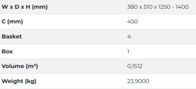 Starax S-1221-P.A İkiz Kiler Premium Antrasit 125-140 45 cm - 3