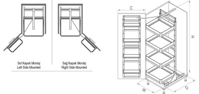 S-1221-P.C İkiz Kiler Premium Krom 125-140 45 cm - 3