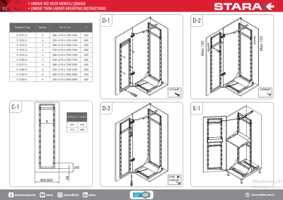 S-1222-UB-A İkiz Kiler Unigue Box Antrasit 125-140 60 cm - 5