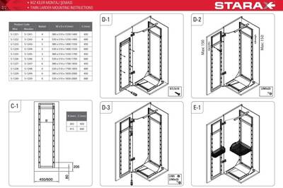 S-1242 125 140 60 cm Ahşap Tabanlı İkiz Kiler - 5