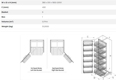 S-1249 Ahşap Tabanlı İkiz Kiler 185-200cm Kapak 45cm Antrasit - 3
