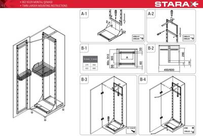 S-1250-A Ahşap Tabanlı İkiz Kiler 185-200 60cm Antrasit - 4