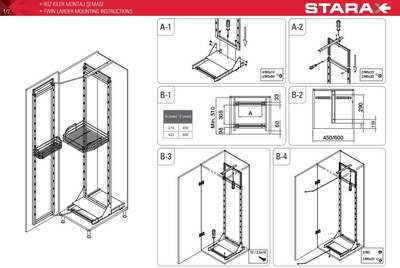 Starax S-1250-A Ahşap Tabanlı İkiz Kiler 185-200 60cm Antrasit - 4