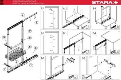 S-1520-C 125x140 35CM TLS.KİLER AHŞAP TAB.SEPETLİ KROM - 4