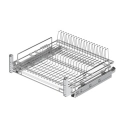 Starax S-2033-C Kapağa Monte Çift Açılım Gizli Raylı Tepsili Tabaklık - Bardaklık 80cm - Starax